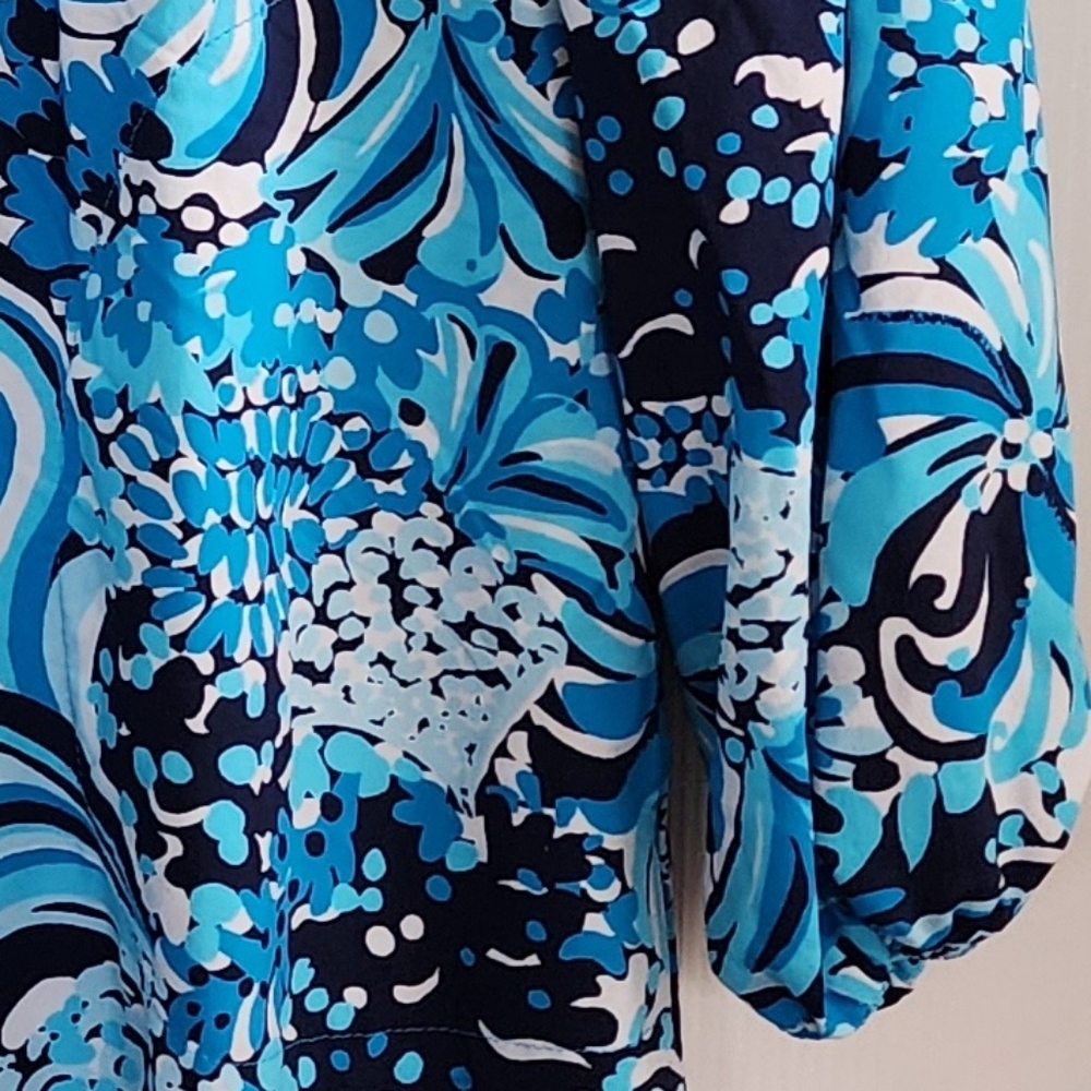 Lilly Pulitzer Chilly Lilly Seana Tunic VNeck DRESS • Mermaidzing • LSleeve • L - Picture 7 of 12